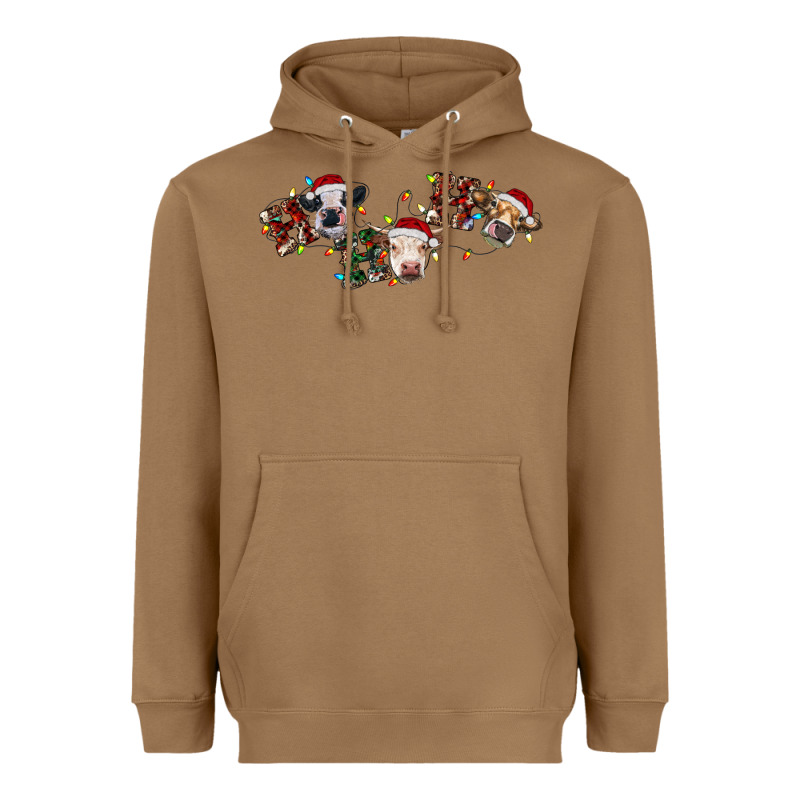 Hohoho Christmas Cows Heavyweight Hoodie by RanaPortraitStore | Teevron