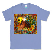 Colony Blue western horse and sunflower Classic Tee - RanaPortraitStore