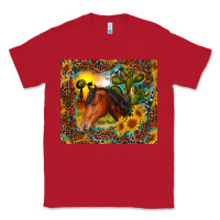 Red western horse and sunflower Classic Tee - RanaPortraitStore