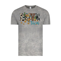 Cloud Rock love texas map sunflower cactus cowhide leopard Vintage Tee - Artiststas