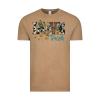 Vintage Coffee love texas map sunflower cactus cowhide leopard Vintage Tee - Artiststas