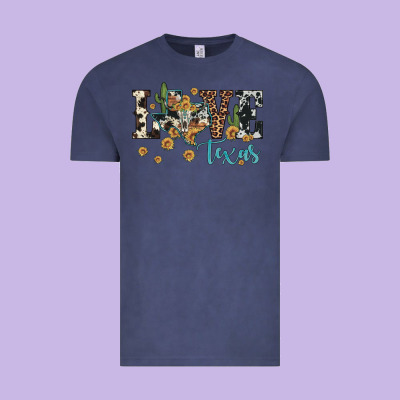 Love Texas Map Sunflower Cactus Cowhide Leopard Vintage Tee Designed By Artiststas
