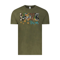 Vintage Olive love texas map sunflower cactus cowhide leopard Vintage Tee - Artiststas