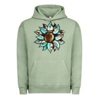 Pigment Oil Green sunflower Urban Hoodie - BarkalooDesign