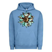 Pigment Pebble Blue sunflower Urban Hoodie - BarkalooDesign