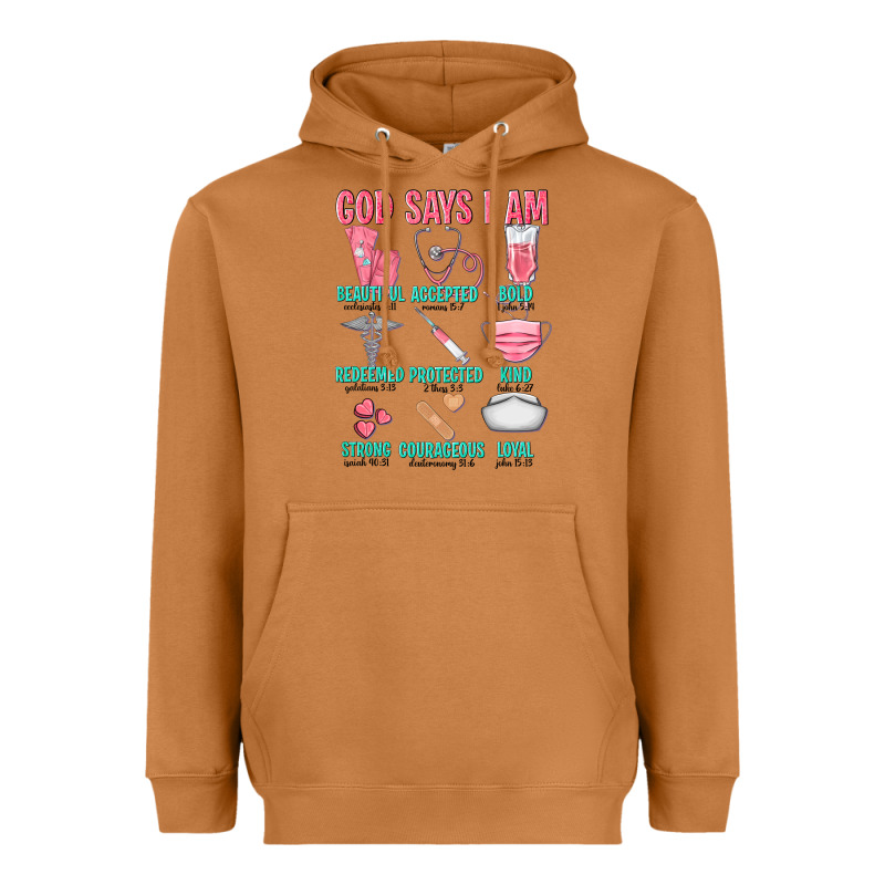 God Says I Am Heavyweight Hoodie by texasbilliewilder | Teevron