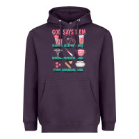 Plum god says i am Heavyweight Hoodie - texasbilliewilder