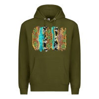Army Green western brushstrokes Premium Hoodie - AdoDesignShop