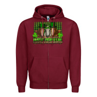 Burgundy happy st. patricks day horses with leprechaun Zipper Hoodie - RanaPortraitStore