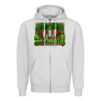 Dove Grey happy st. patricks day horses with leprechaun Zipper Hoodie - RanaPortraitStore