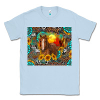 Dusty Blue western horse and desert tumbler Classic Tee - RanaPortraitStore