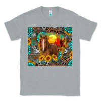 Heather Grey western horse and desert tumbler Classic Tee - RanaPortraitStore