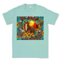 Seafoam western horse and desert tumbler Classic Tee - RanaPortraitStore