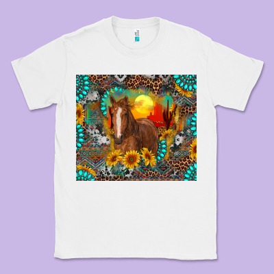 Western Horse And Desert Tumbler Classic Tee Designed By Ranaportraitstore
