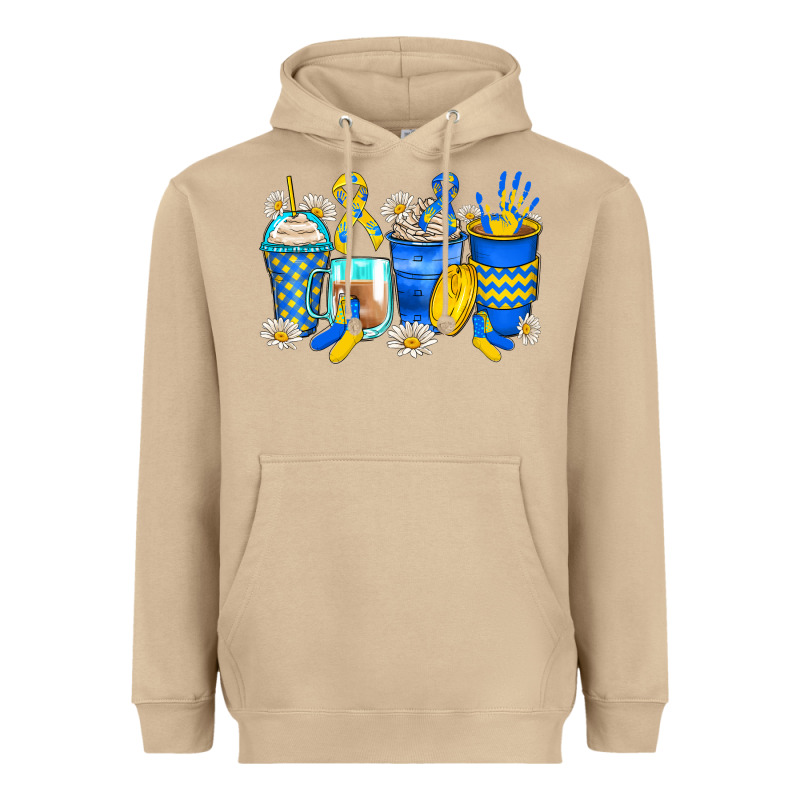 Down Syndrome Coffee Cups Heavyweight Hoodie by Zillion Design Studio | Teevron