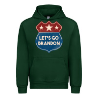Foreset Green Let's Go Brandon Shield Patch Urban Hoodie - Jasminsmagicworld