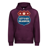Mauve Wine Let's Go Brandon Shield Patch Urban Hoodie - Jasminsmagicworld