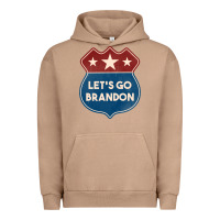 Pigment Burro Let's Go Brandon Shield Patch Urban Hoodie - Jasminsmagicworld