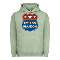 Pigment Oil Green Let's Go Brandon Shield Patch Urban Hoodie - Jasminsmagicworld