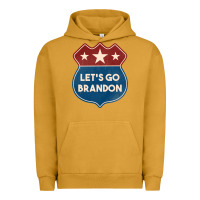 Pigment Peanut Butter Let's Go Brandon Shield Patch Urban Hoodie - Jasminsmagicworld