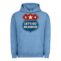 Pigment Pebble Blue Let's Go Brandon Shield Patch Urban Hoodie - Jasminsmagicworld