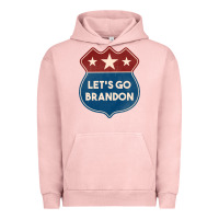 Pigment Salmon Let's Go Brandon Shield Patch Urban Hoodie - Jasminsmagicworld