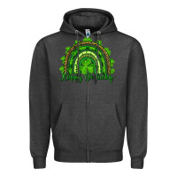 Charcoal Heather st. patricks day happy go lucky Zipper Hoodie - RanaPortraitStore