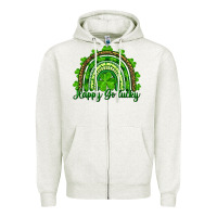 Oatmeal Heather st. patricks day happy go lucky Zipper Hoodie - RanaPortraitStore