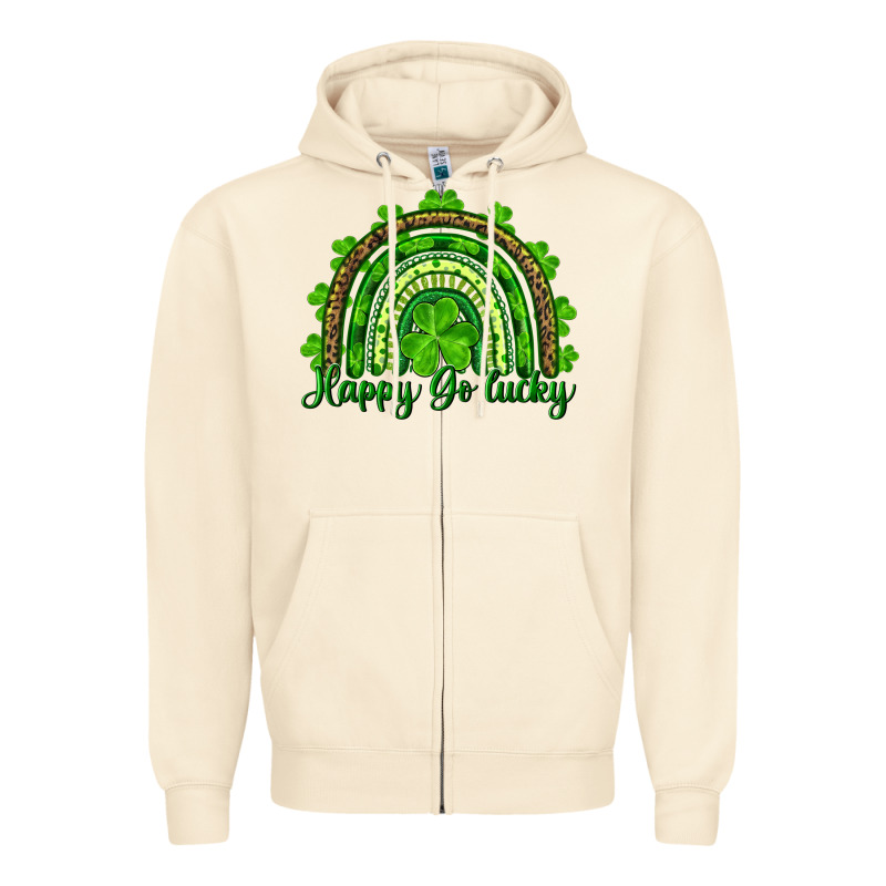 St. Patricks Day Happy Go Lucky Zipper Hoodie by RanaPortraitStore | Teevron