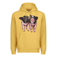 Antique Gold cute baby pigs Premium Hoodie - Artiststas