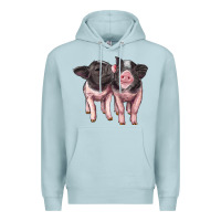 Blue Mist cute baby pigs Premium Hoodie - Artiststas