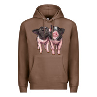 Chestnut cute baby pigs Premium Hoodie - Artiststas