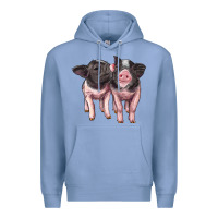 Colony Blue cute baby pigs Premium Hoodie - Artiststas