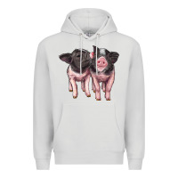 Dove Grey cute baby pigs Premium Hoodie - Artiststas
