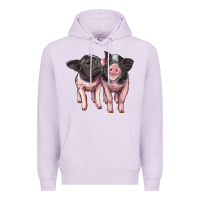 Lilac cute baby pigs Premium Hoodie - Artiststas