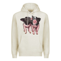 Oatmeal Heather cute baby pigs Premium Hoodie - Artiststas