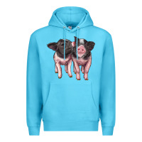 Ocean Blue cute baby pigs Premium Hoodie - Artiststas