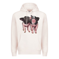 Pale Pink cute baby pigs Premium Hoodie - Artiststas