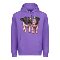 Purple cute baby pigs Premium Hoodie - Artiststas