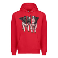 Red cute baby pigs Premium Hoodie - Artiststas