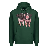 Sports Green cute baby pigs Premium Hoodie - Artiststas