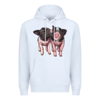 White cute baby pigs Premium Hoodie - Artiststas