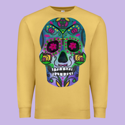 Sugar Skull Premium Sweatshirt Designed By Fadigitalartstudio