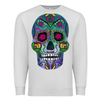 Dove Grey sugar skull Premium Sweatshirt - FaDigitalArtStudio