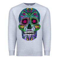 Heather Grey sugar skull Premium Sweatshirt - FaDigitalArtStudio
