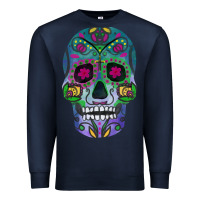 Navy sugar skull Premium Sweatshirt - FaDigitalArtStudio