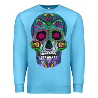 Ocean Blue sugar skull Premium Sweatshirt - FaDigitalArtStudio