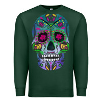 Sports Green sugar skull Premium Sweatshirt - FaDigitalArtStudio