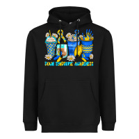 Black down syndrome coffee cups Heavyweight Hoodie - Zillion Design Studio
