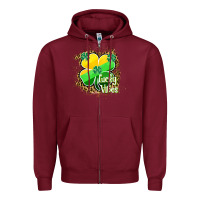 Burgundy lucky vibes Zipper Hoodie - RanaPortraitStore